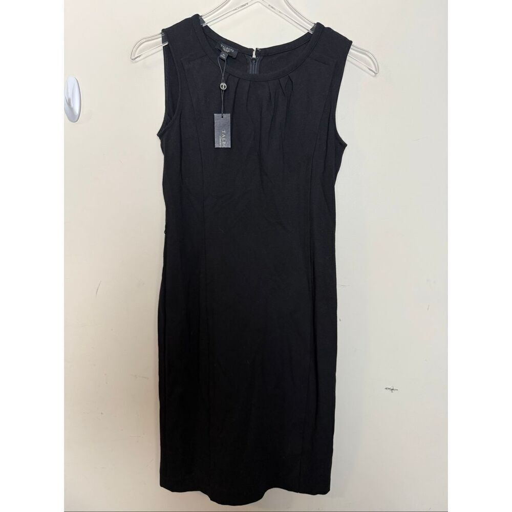 Talbots Black Sleeveless Sheath Dress Size 4P Petite NWT Classic Workwear